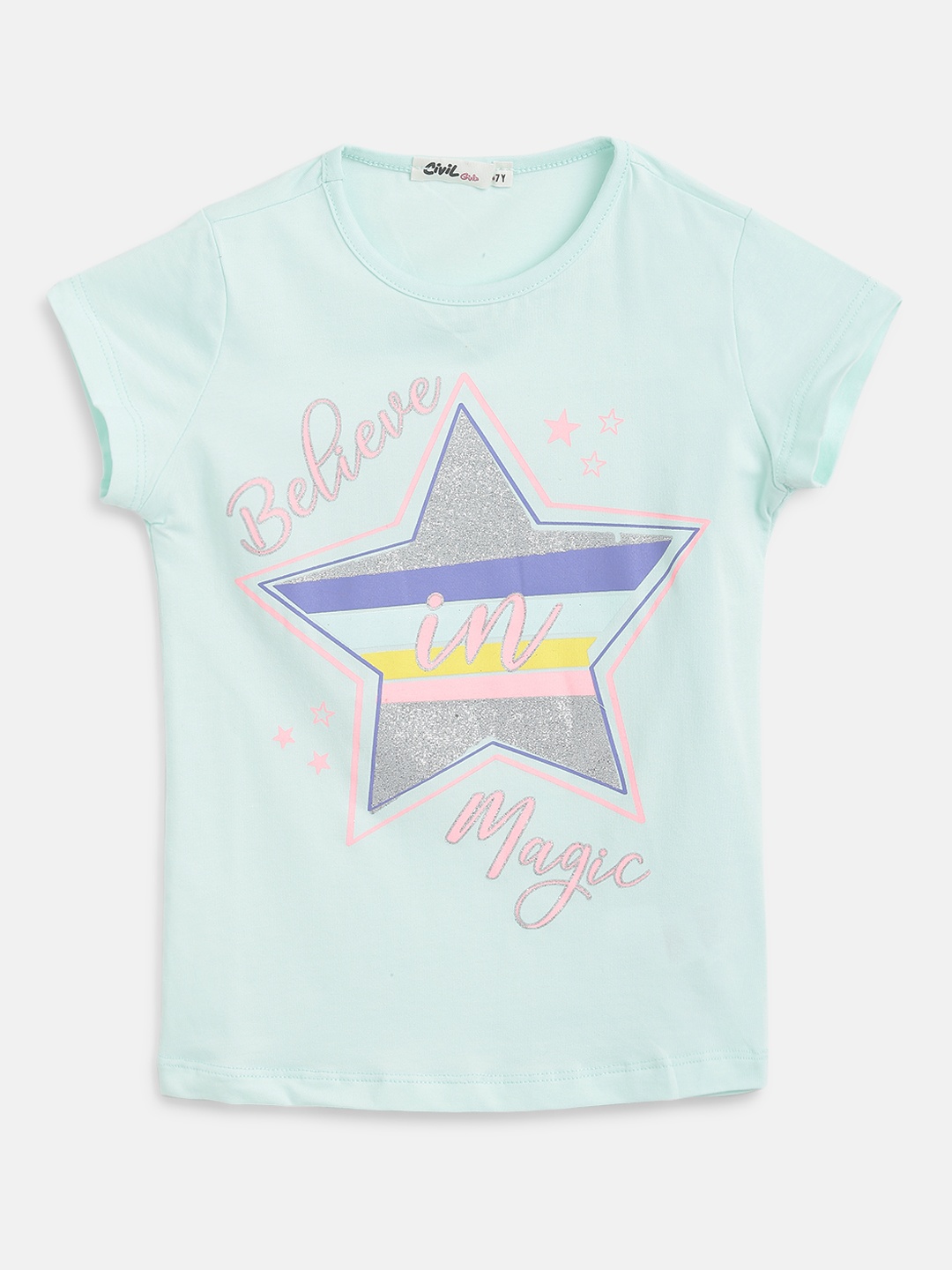 

Civil Girls Green & Pink Graphic Print T-shirt