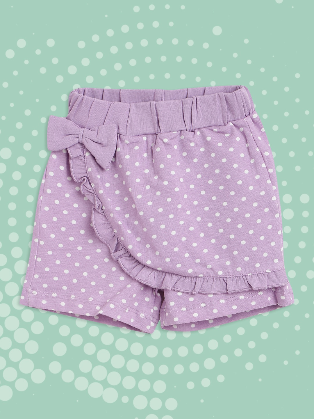 

Civil Infant Girls Lavender & White Polka Dot Print Skorts