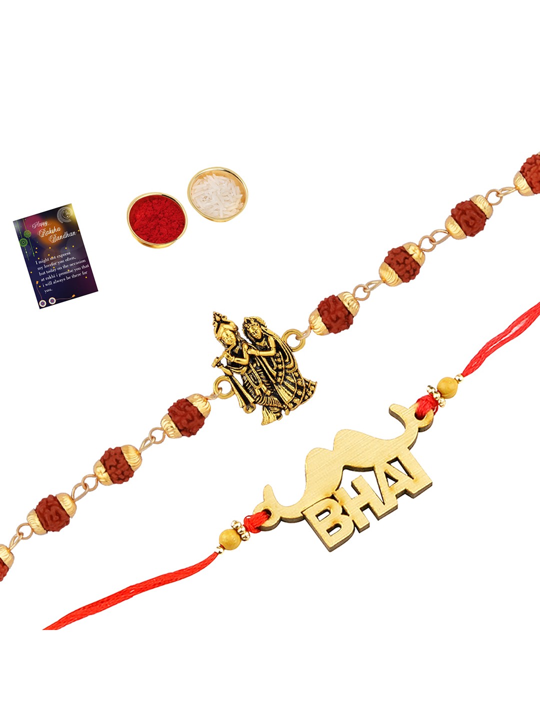 

Silver Shine Red Rakhi Set