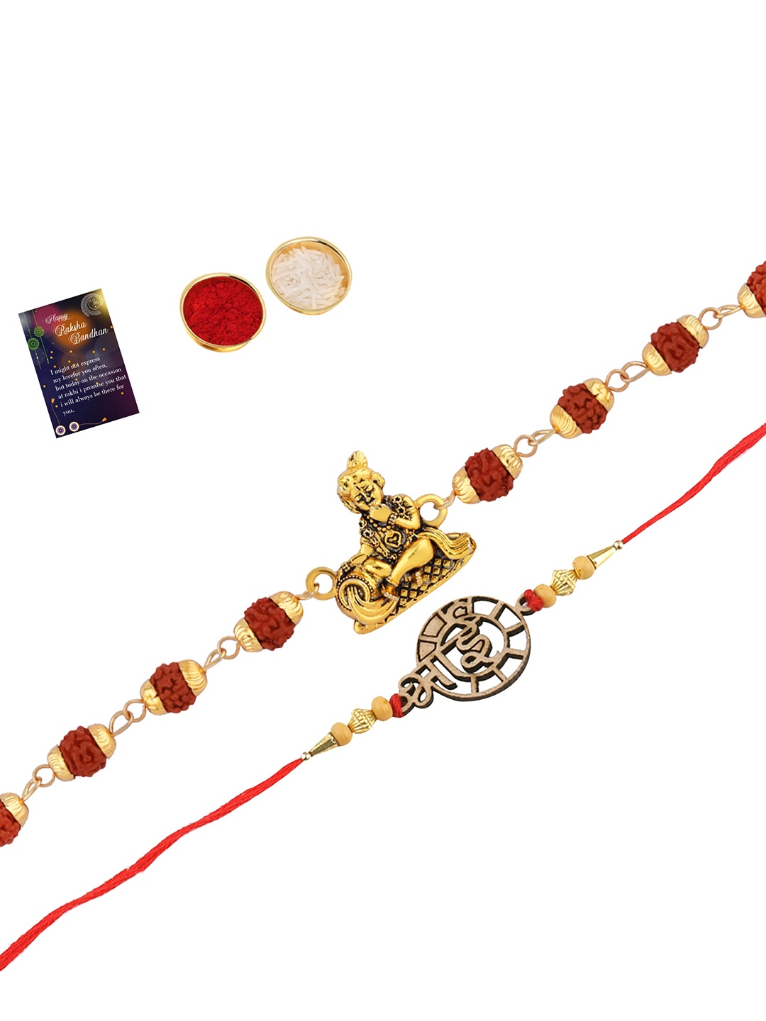 

Silver Shine Multicolored Set of 2 Rakhi Combo, Multi