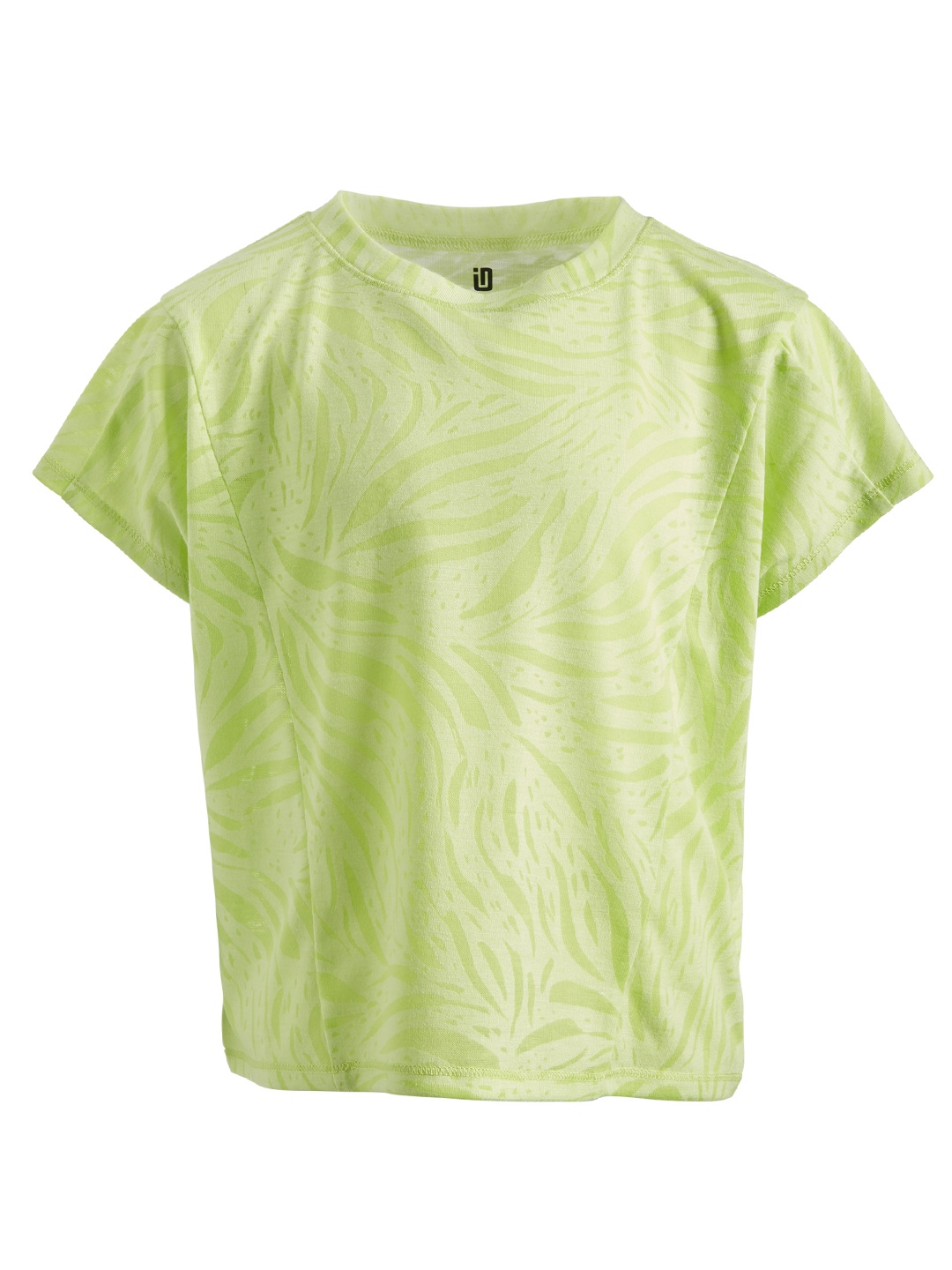 

Macy's Ideology Girls Green Abstract Printed Extended Sleeves T-shirt