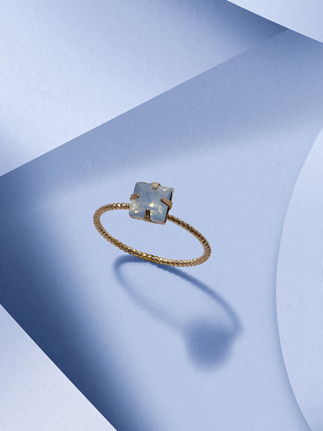 

Accessorize London Women Gold-Toned Opal Stone Ring, Silver