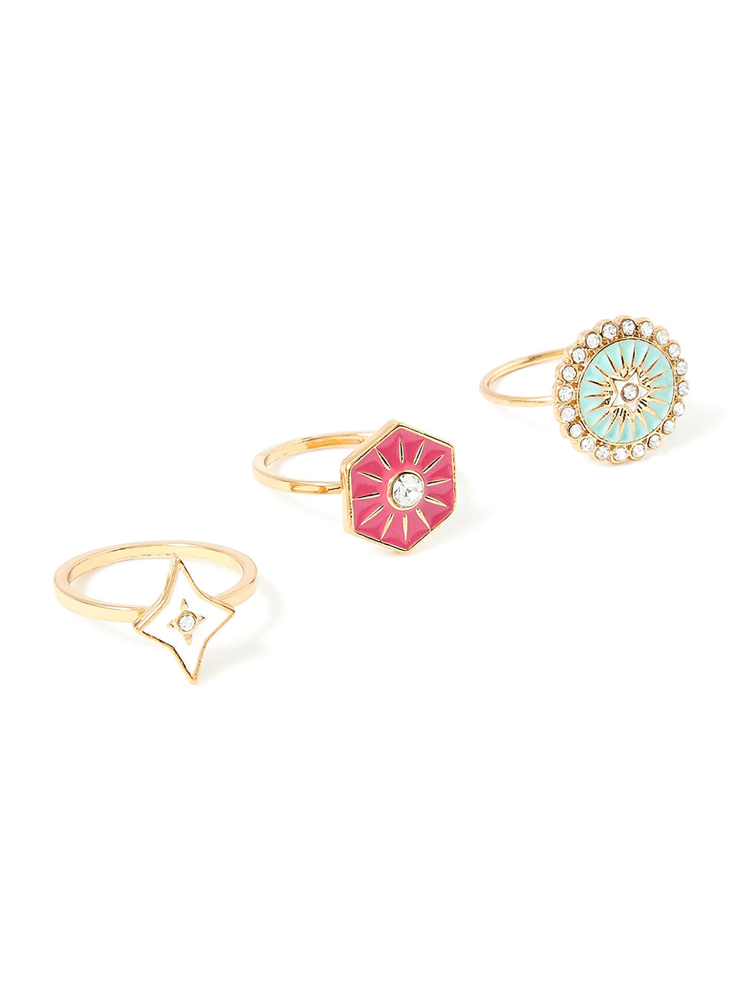 

Accessorize Set Of 3 Gold-Toned Handcrafted Rings