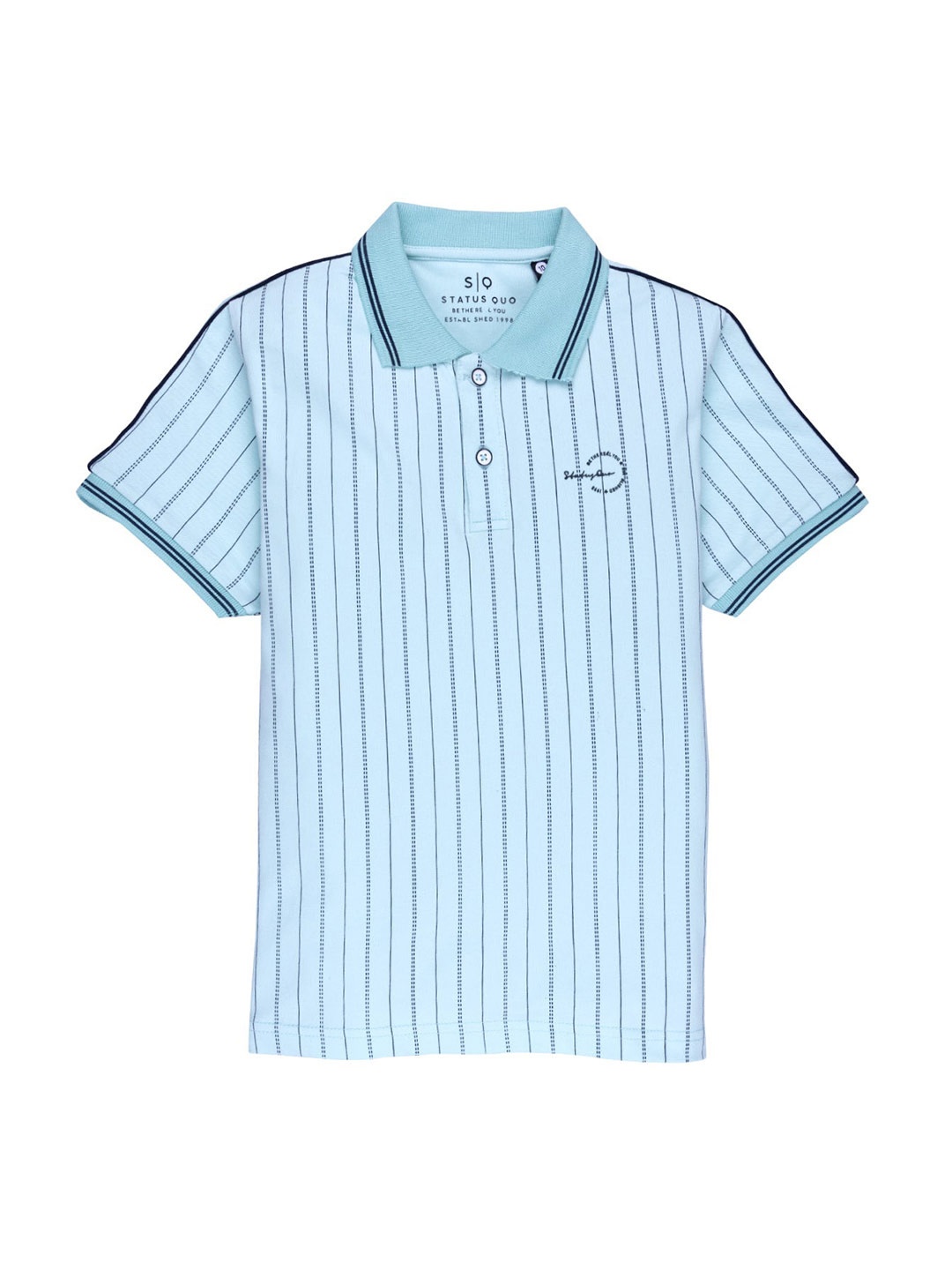 

Status Quo Boys Green Striped Polo Collar T-shirt