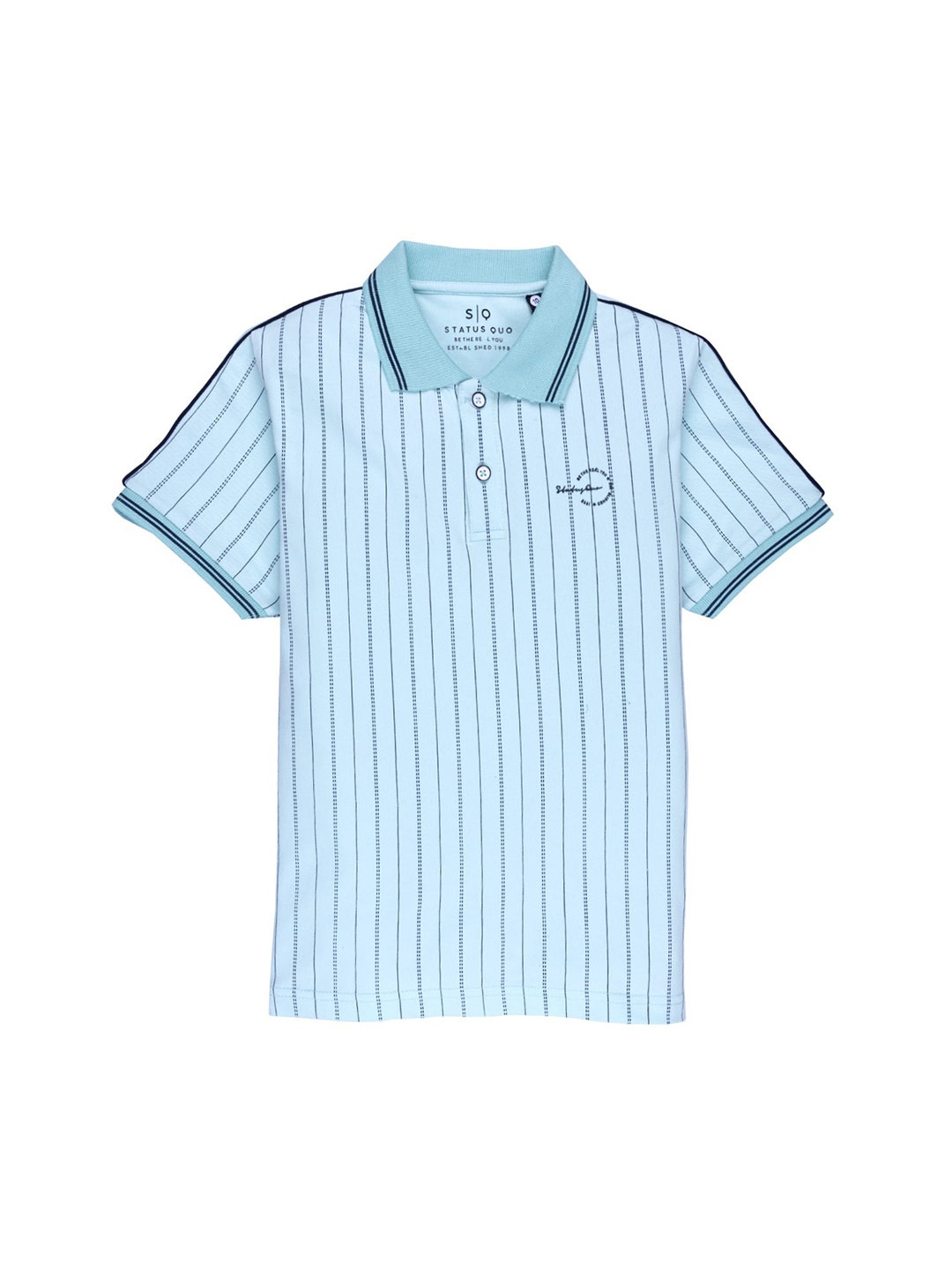 

Status Quo Boys Green Striped Polo Collar T-shirt