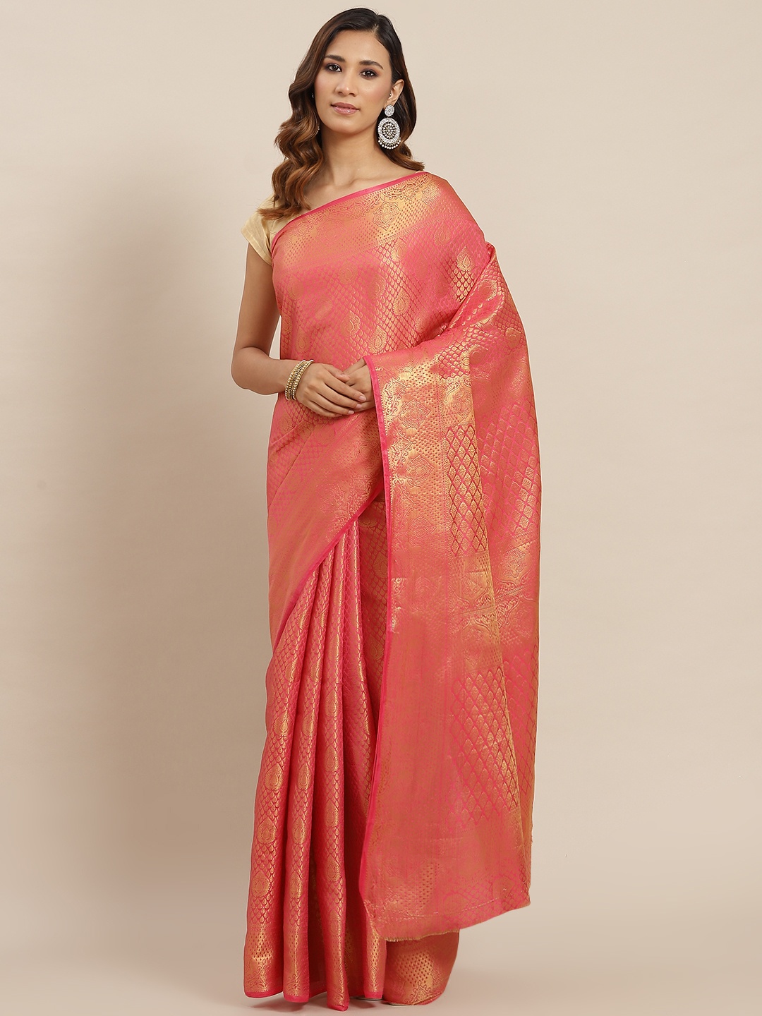 

AA-HA Pink Woven Design Banarasi Saree