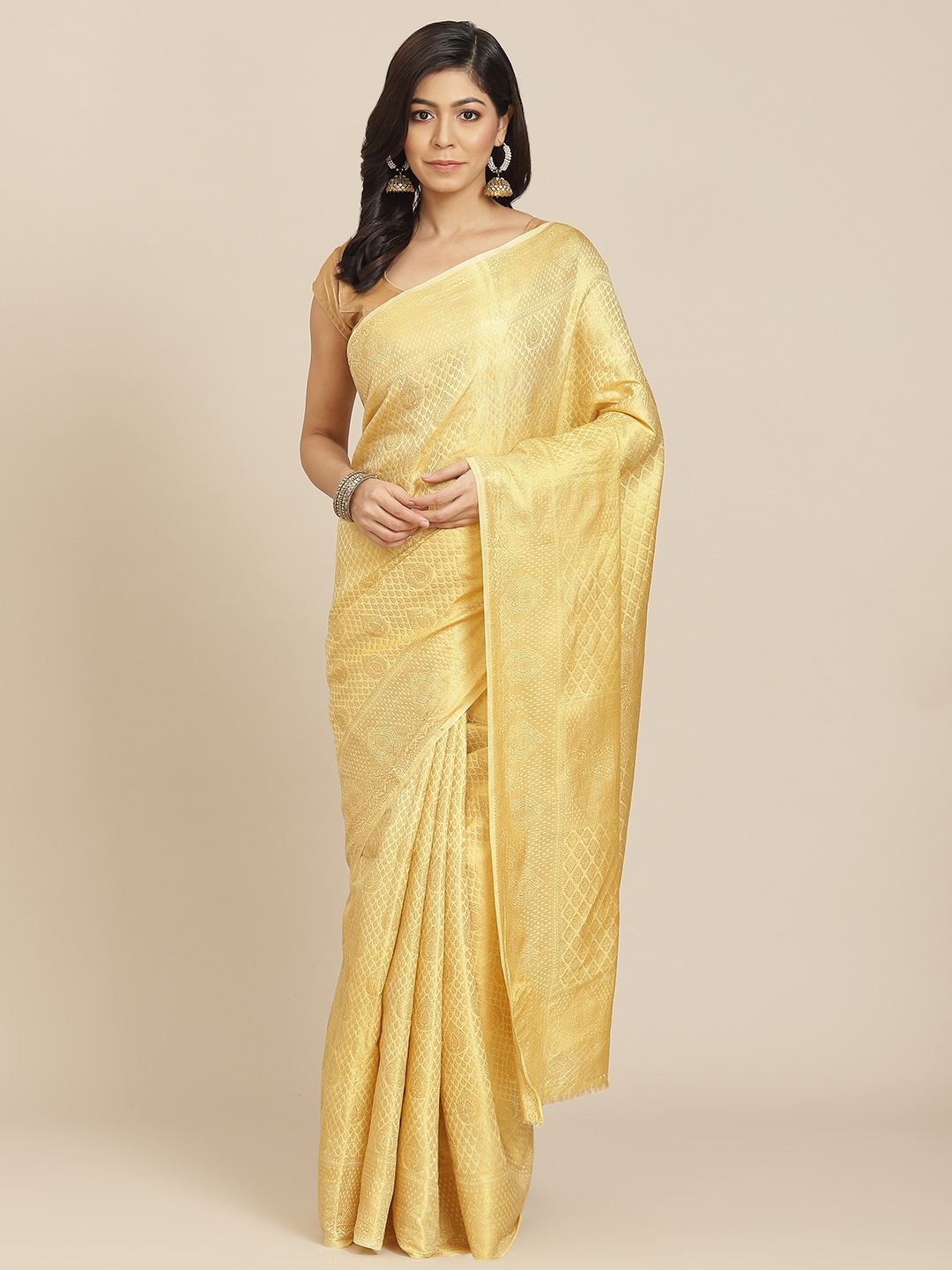 

AA-HA Beige Woven Design Banarasi Saree