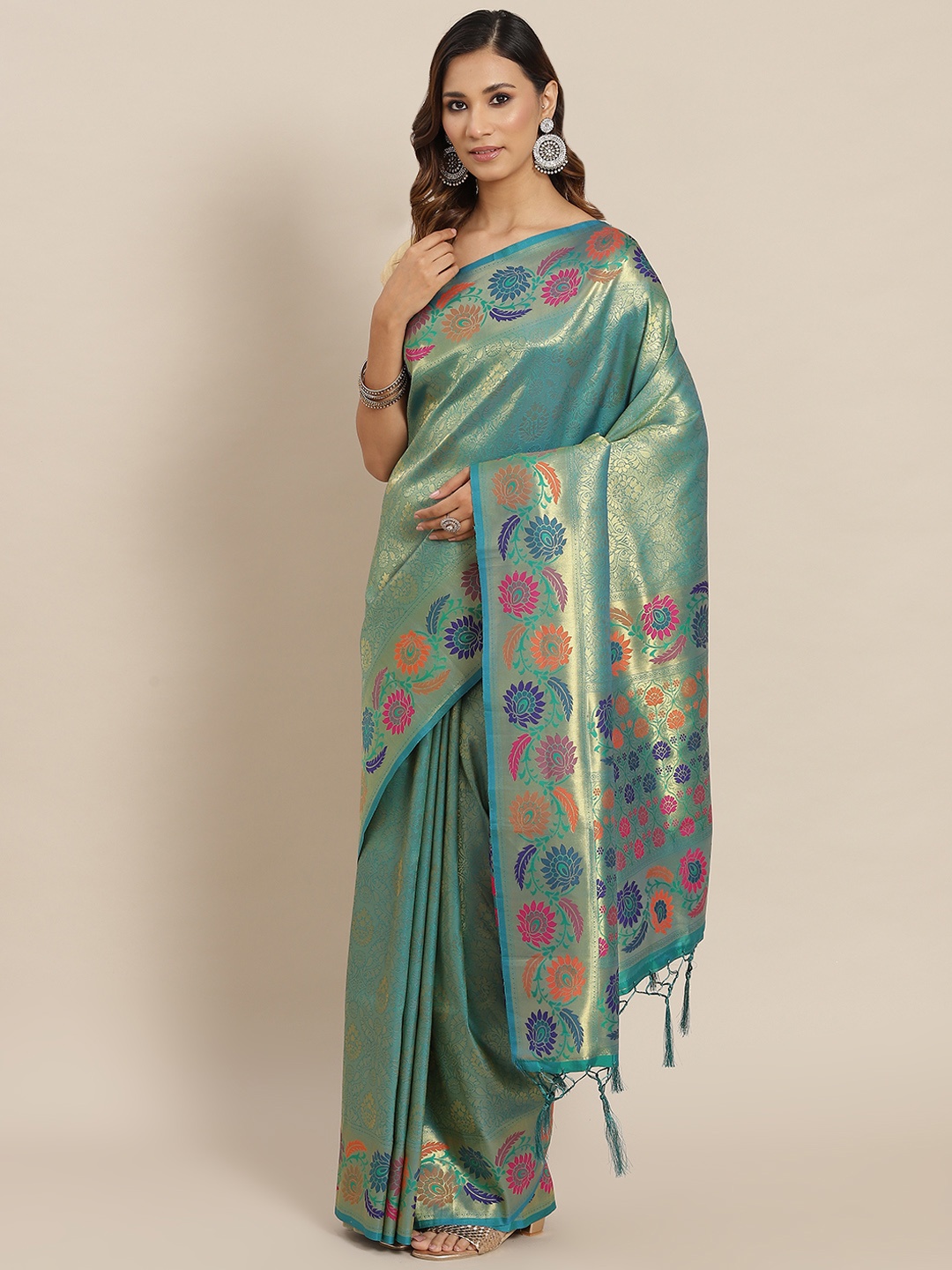 

AA-HA Green Woven Design Banarasi Saree