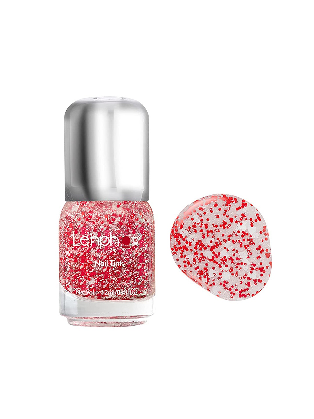 

Lenphor Glitter Long-Lasting Nail Tint 12ml - My Valentine 026, Pink