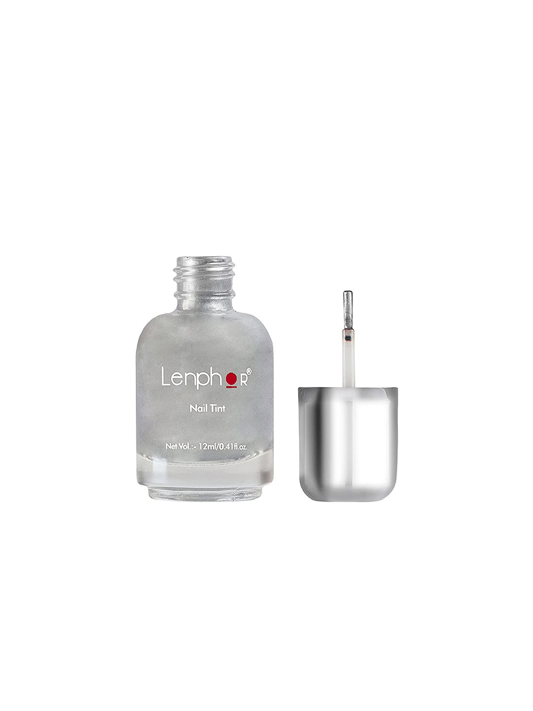 

Lenphor Cruelty-Free Long Lasting Shiny Chrome Finish Nail Tint 12 ml- Melted Metallic 072, Silver