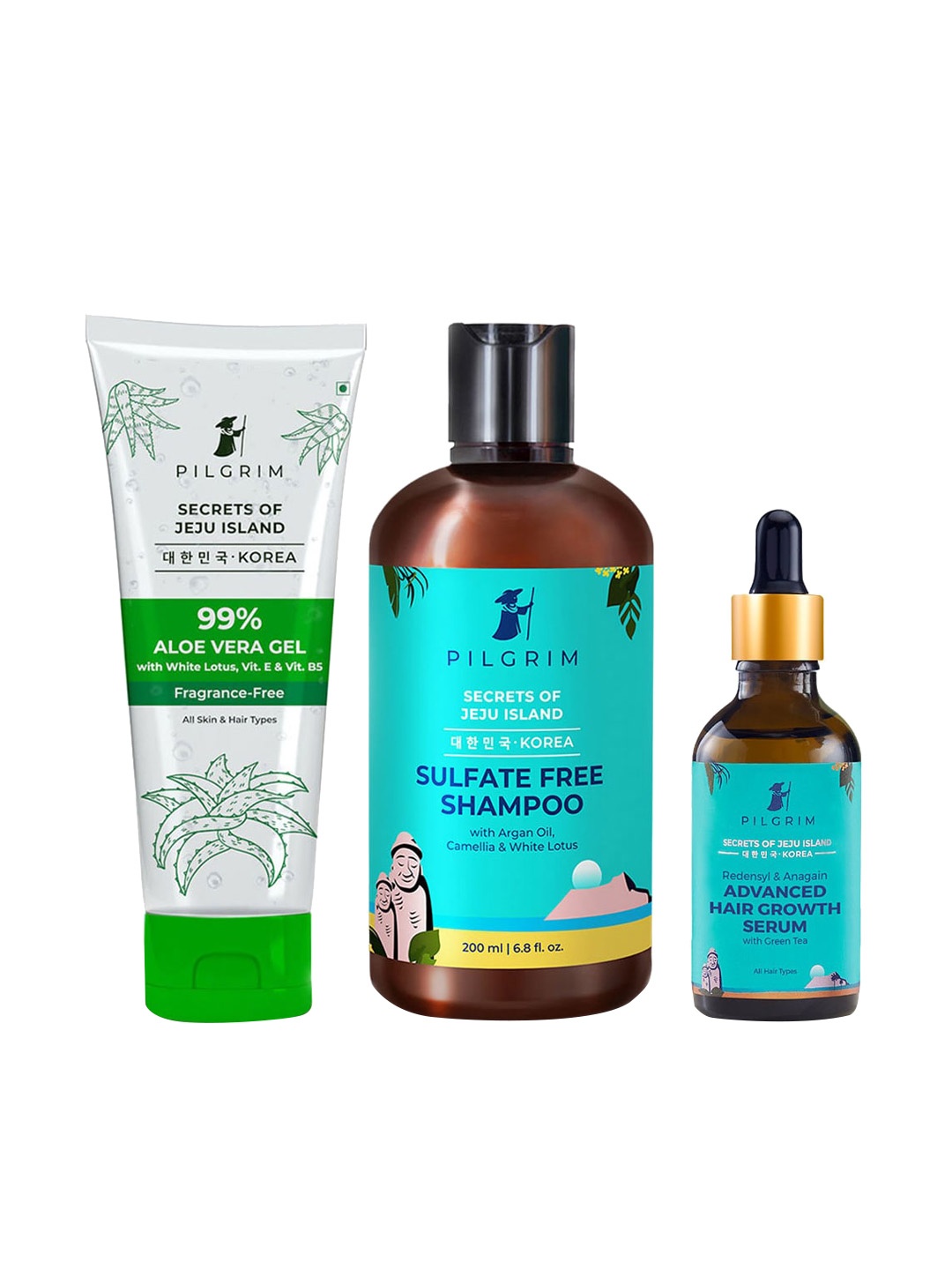 

Pilgrim 3 Pieces Advanced Hair Growth Combo Kit, Teal