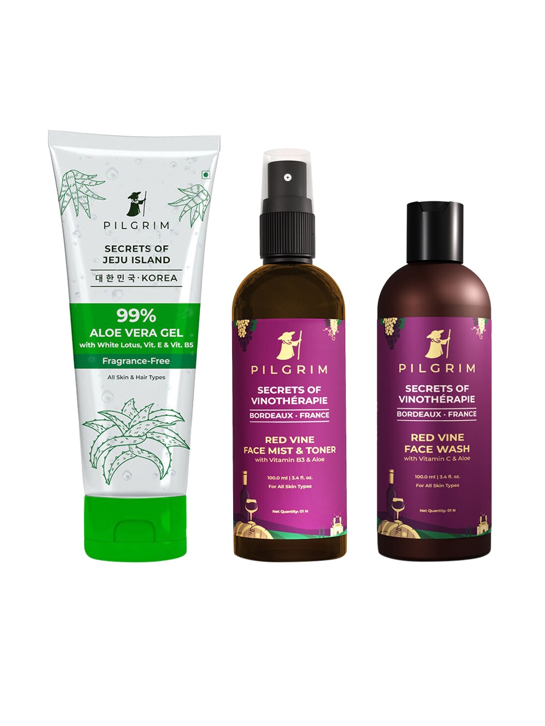 

Pilgrim Red Vine Gentle Skincare Routine Kit, Magenta