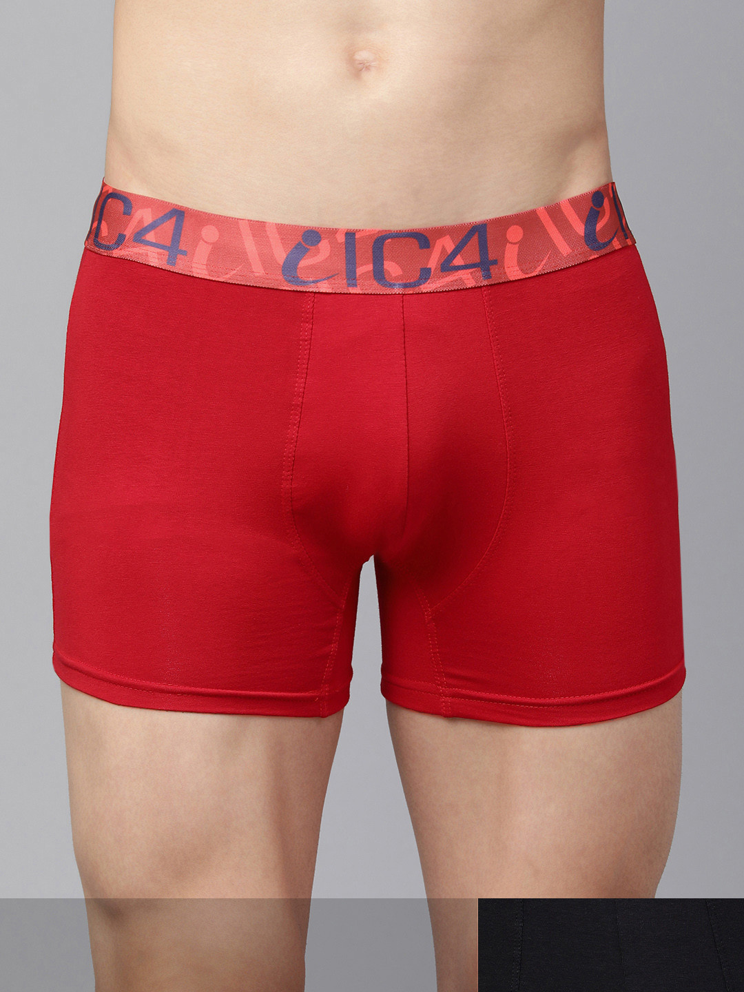 

IC4 Men Pack of 2 Black & Red Trunk Combo 0B-R-224P2