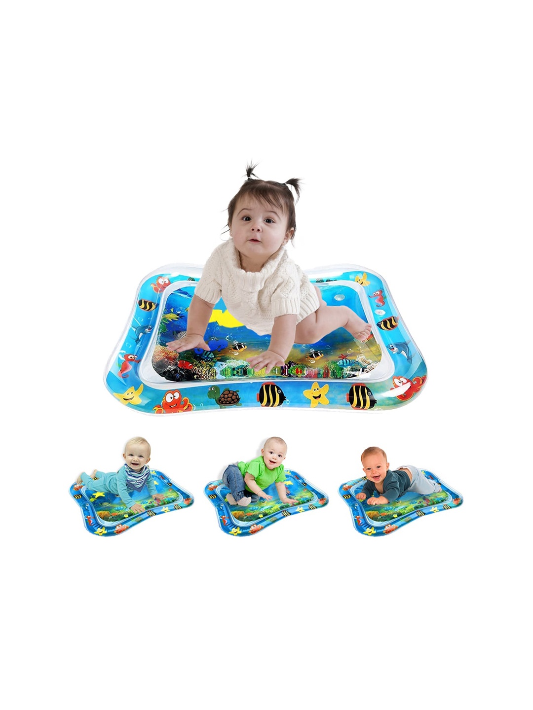 

WEMBLEY Infant Kids Blue Aqua Featured Inflatable Water Mat, Multi