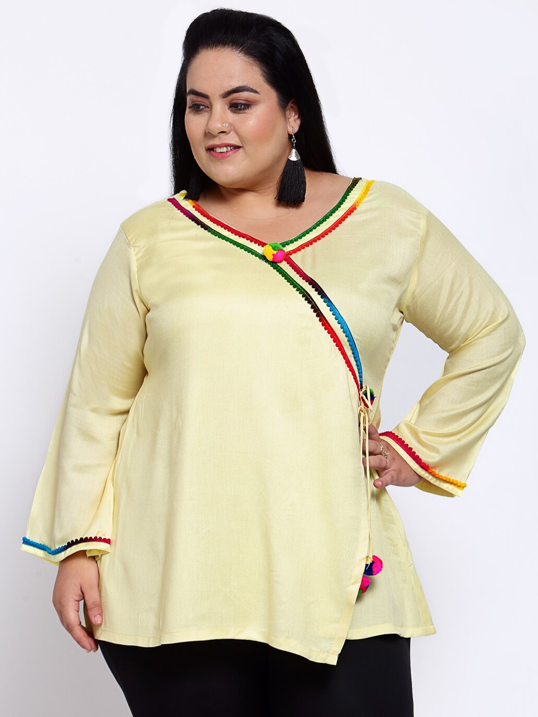 

FAZZN Yellow Wrap Top