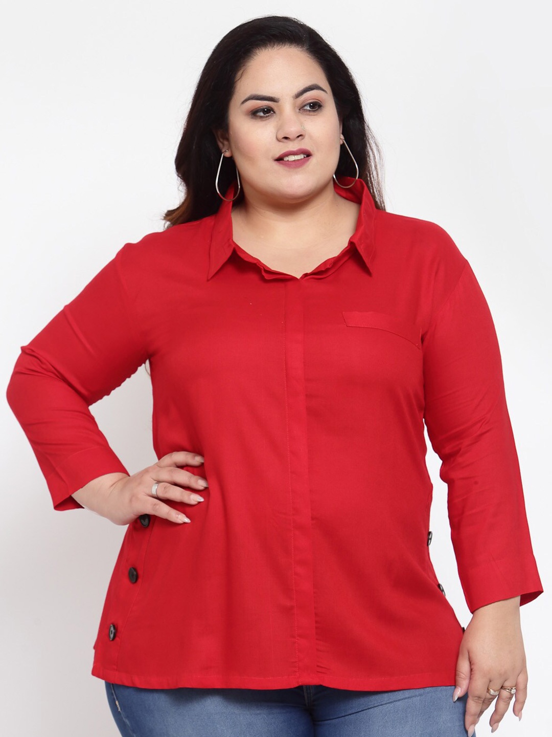 

FAZZN Red Shirt Style Top