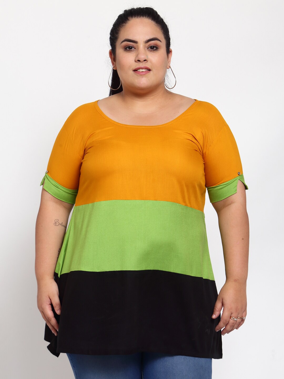 

FAZZN Multicoloured Colourblocked Top, Multi