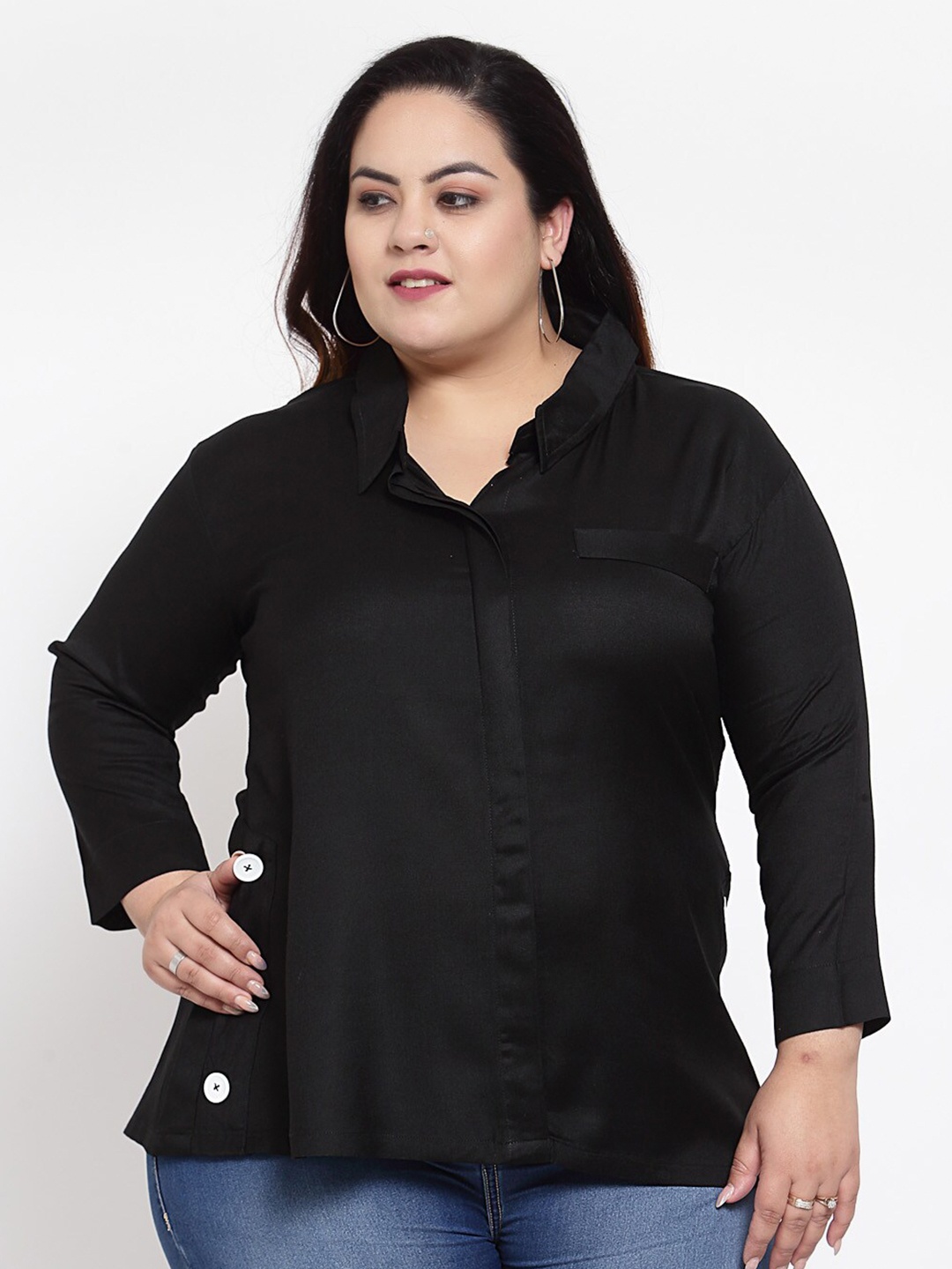 

FAZZN Black Shirt Style Top