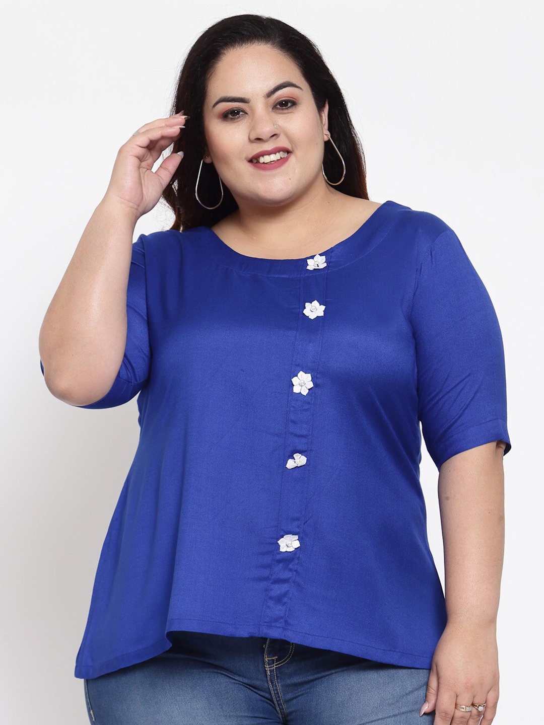 

FAZZN Plus Size Women Blue Top