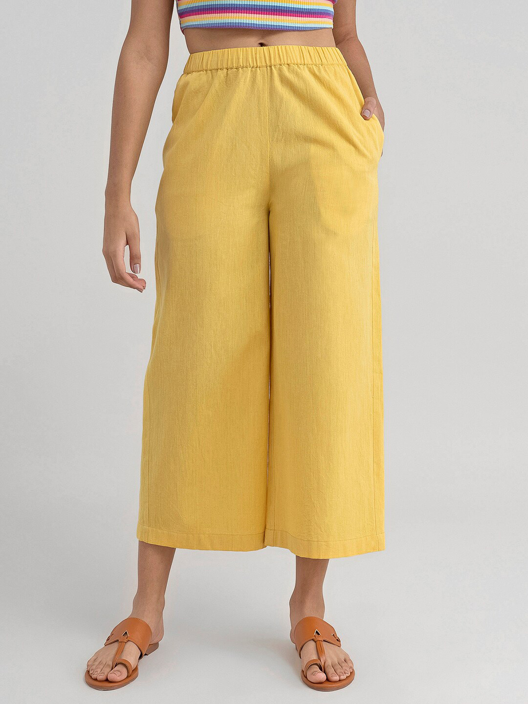 

Pink Fort Women Yellow Ethnic Palazzos