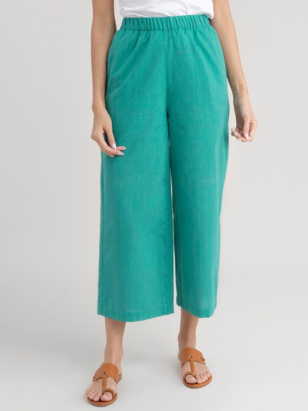 

Pink Fort Women Green Palazzos