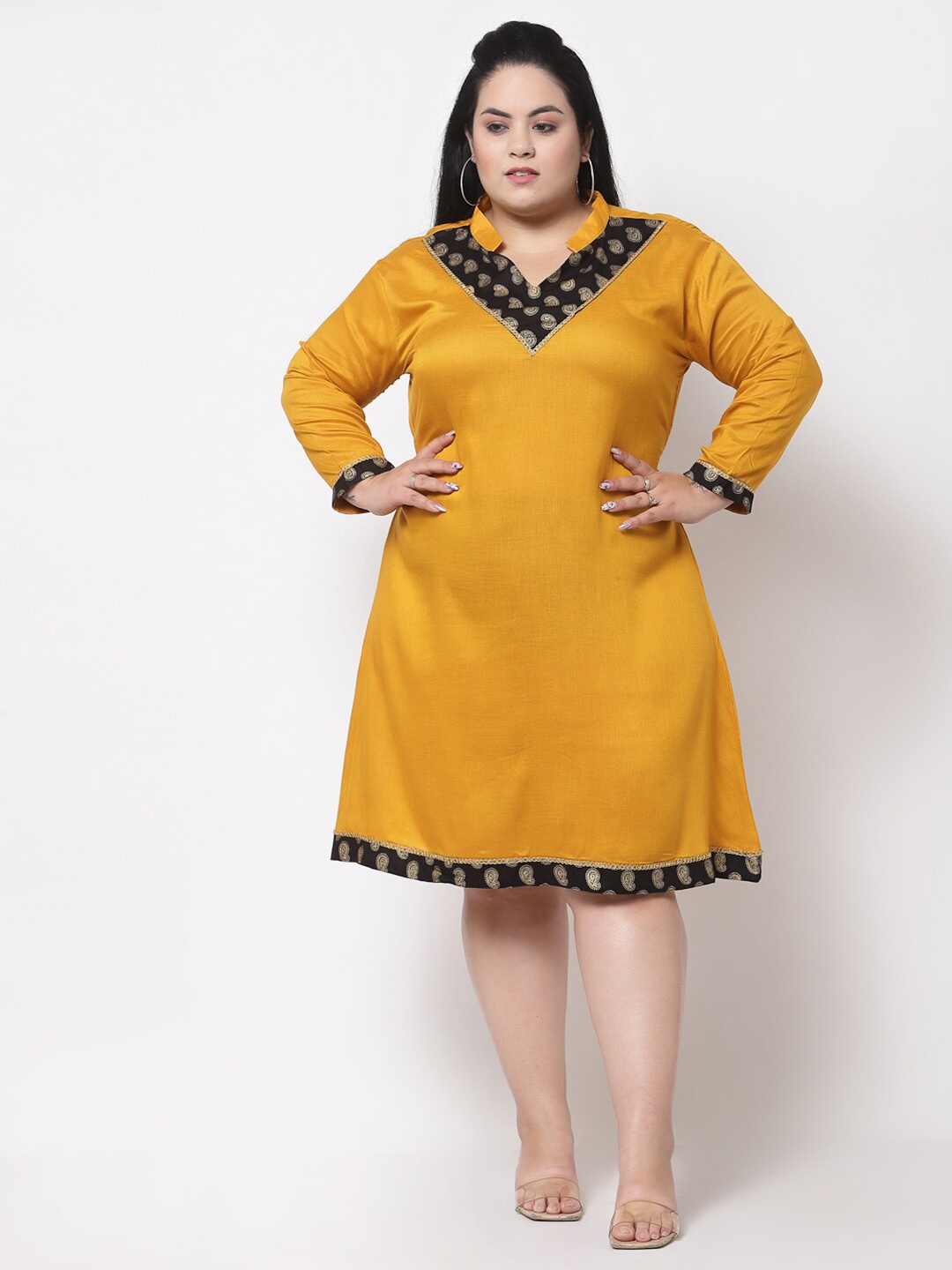 

FAZZN Yellow A-Line Dress