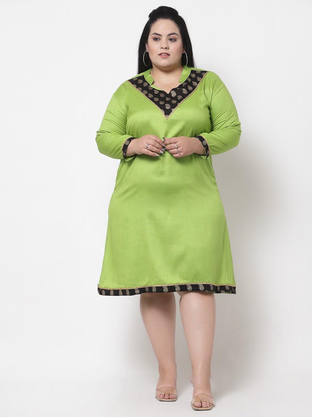 

FAZZN Green A-Line Dress