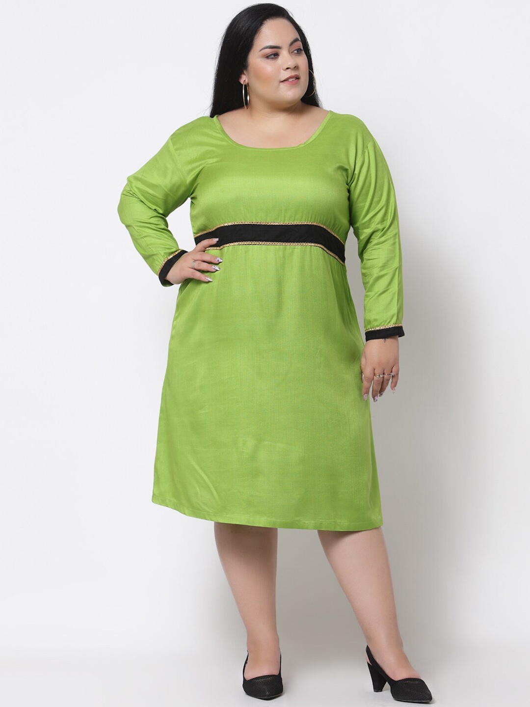 

FAZZN Green A-Line Dress