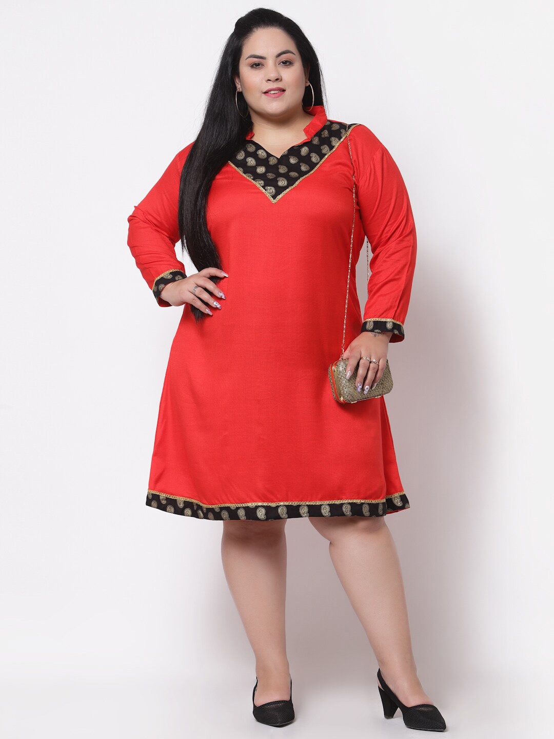 

FAZZN Red A-Line Dress