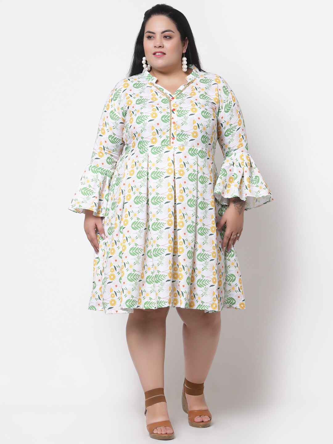 

FAZZN Multicoloured Floral Dress, Multi