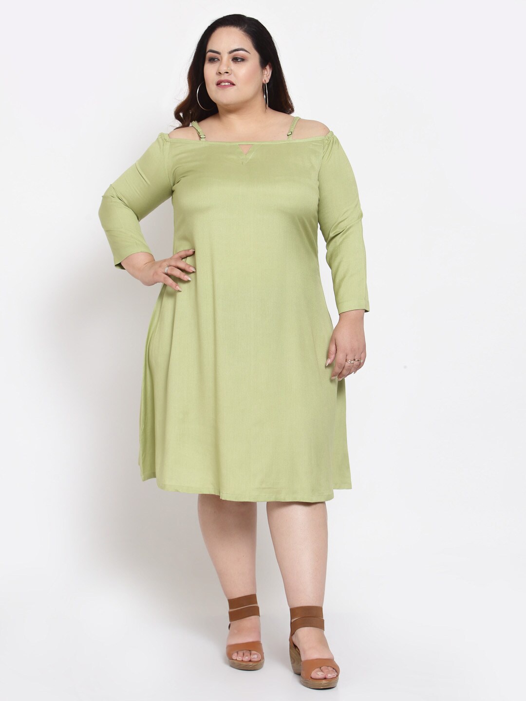 

FAZZN Green A-Line Dress