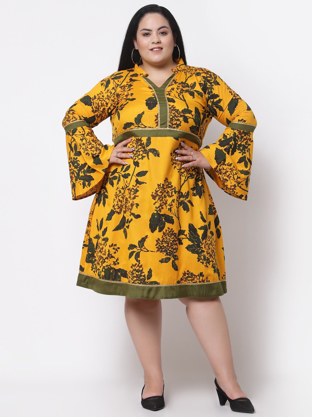 

FAZZN Yellow Floral Dress