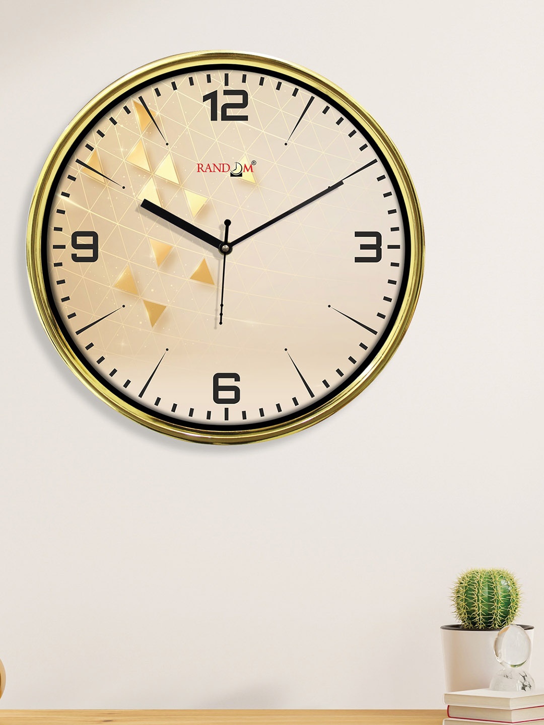 

RANDOM Beige Printed Contemporary Wall Clock
