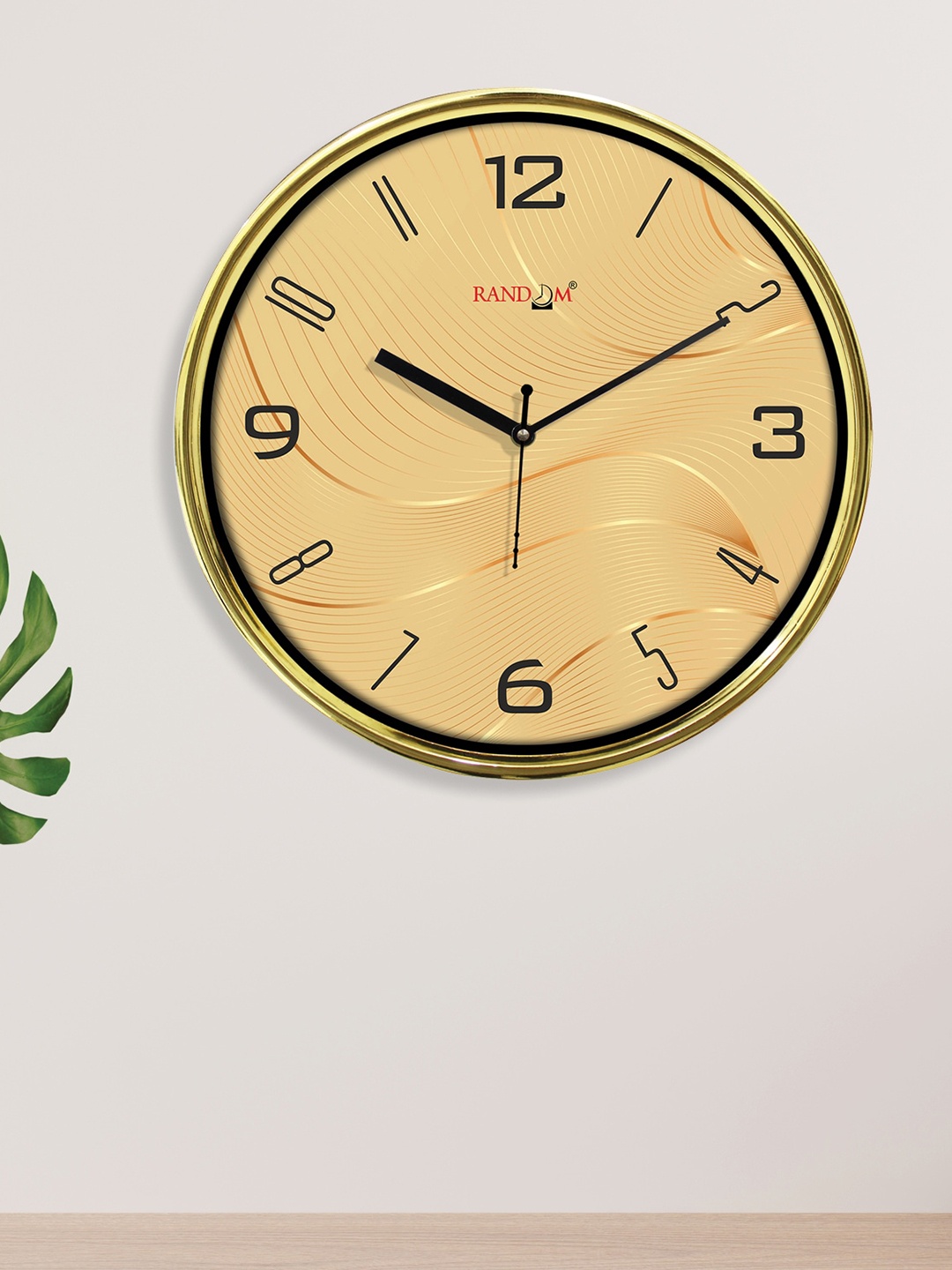 

RANDOM Yellow & Black Printed Contemporary Wall Clock