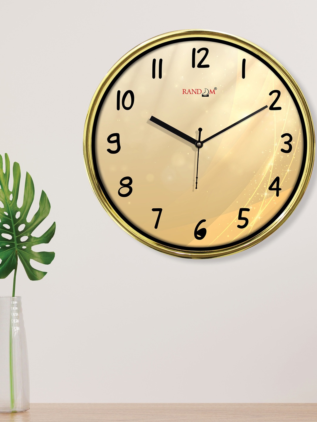

RANDOM Gold-Toned Printed Contemporary Wall Clock