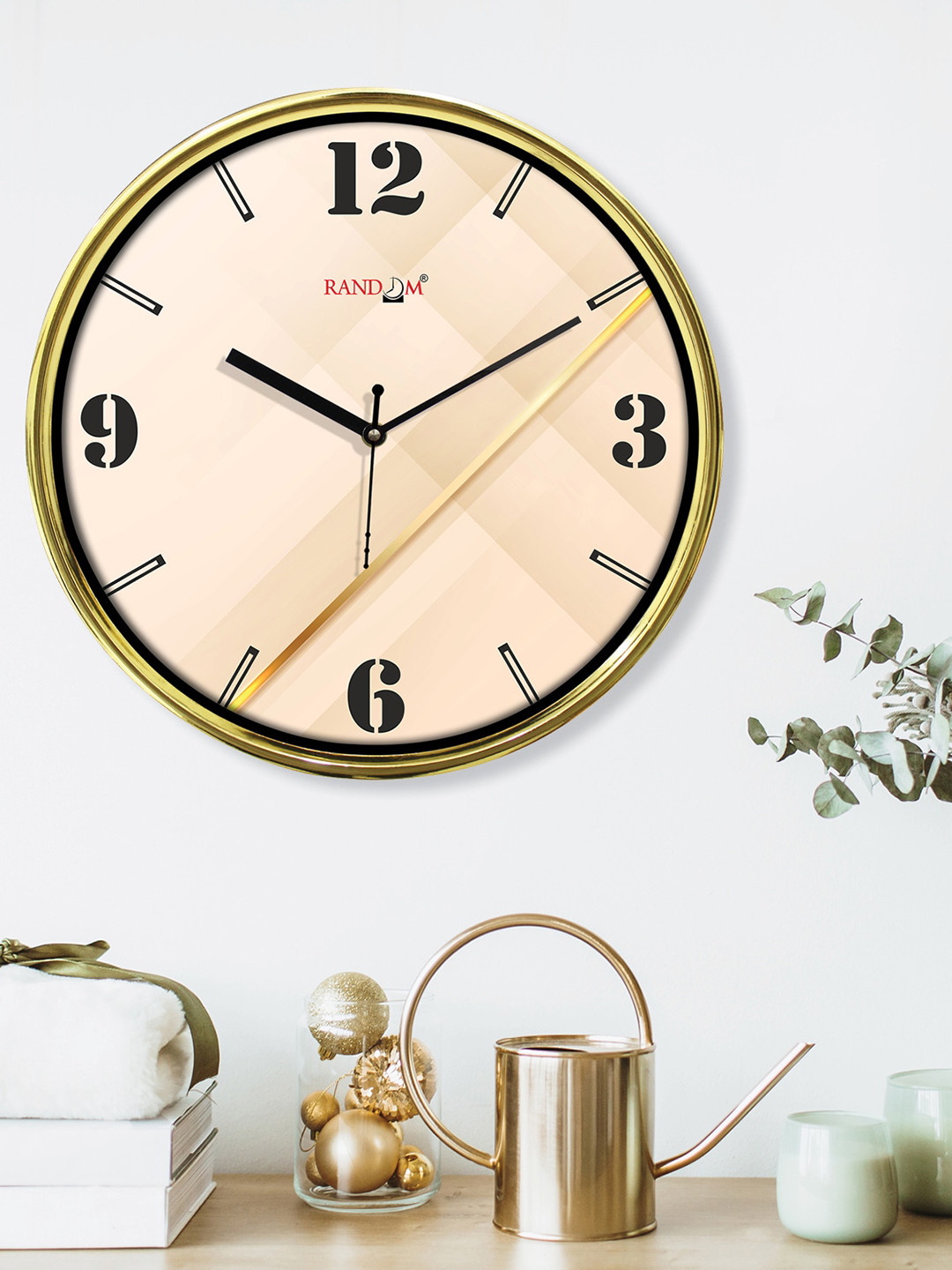

RANDOM Peach-Coloured Printed 30 cm Contemporary Wall Clock