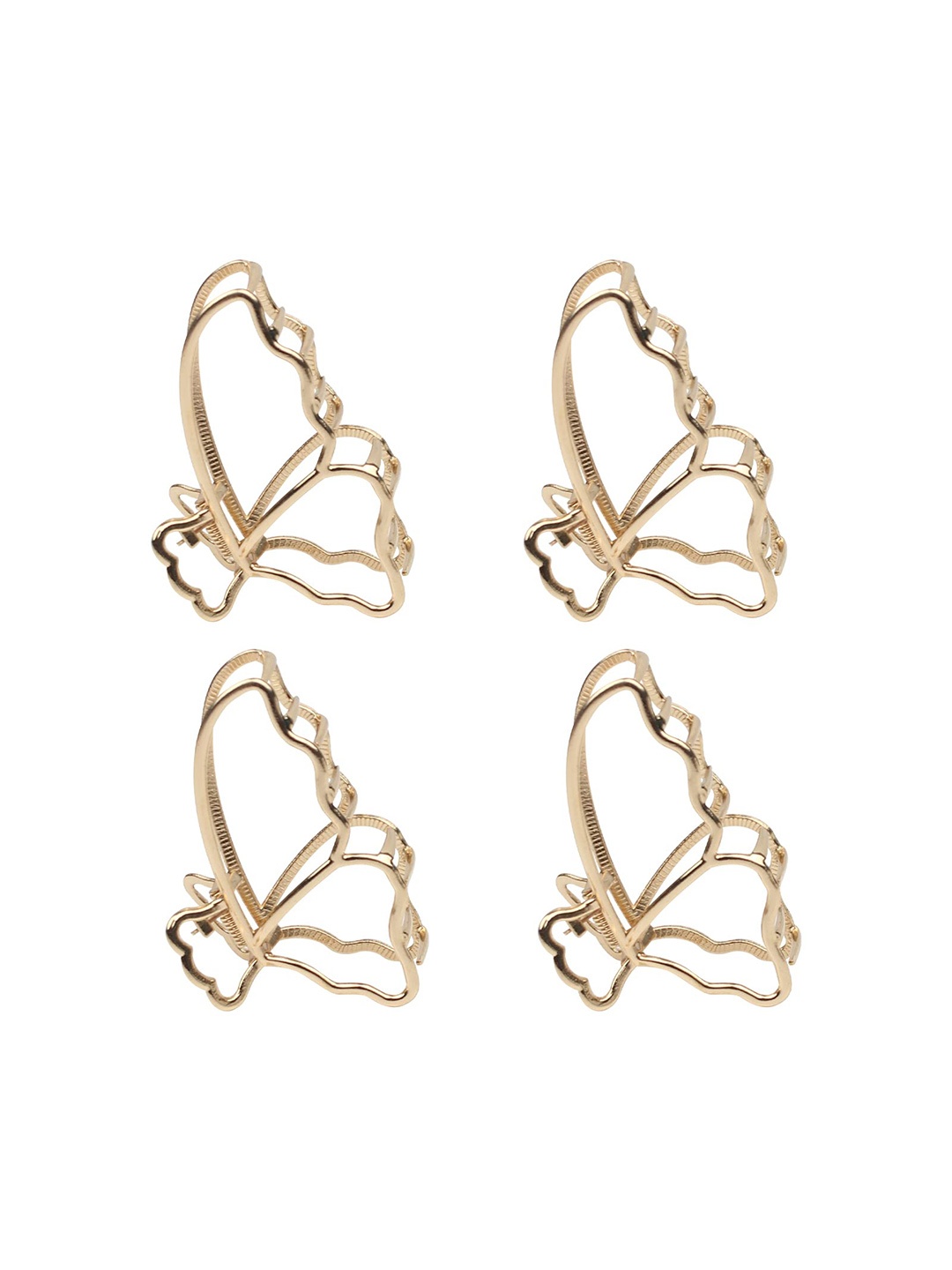 

VAGHBHATT Women Gold-Toned Set of 4 Claw Clip