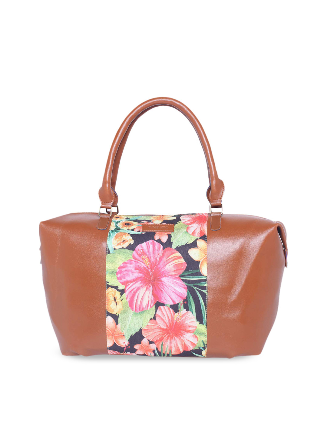 

Kanvas Katha Multicoloured Floral PU Structured Shoulder Bag with Tasselled, Multi