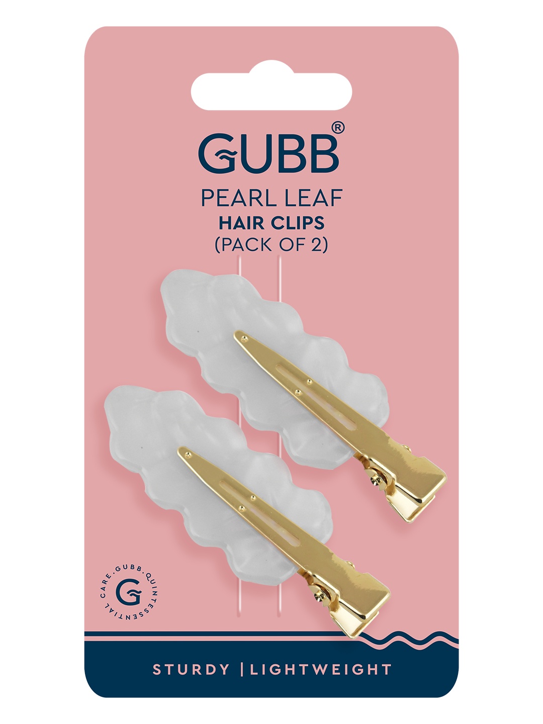 

GUBB Girls Set Of 2 Peach Leaf Pattern Hair Clips