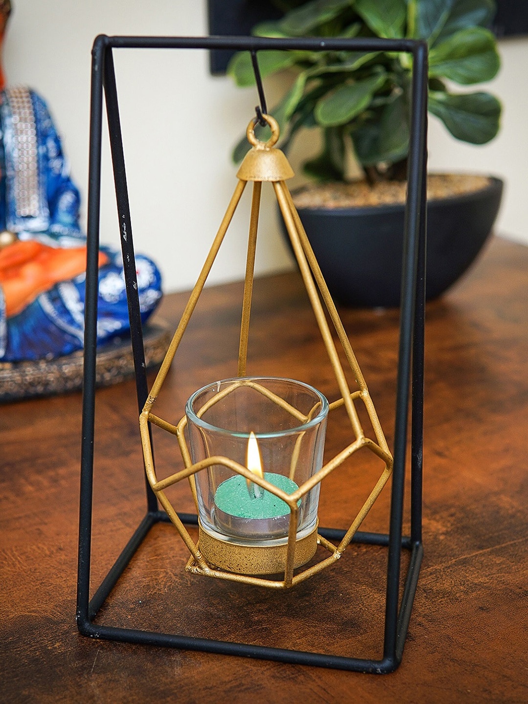 

StatueStudio Gold Toned Metal Hanging Candle Tealight Holder