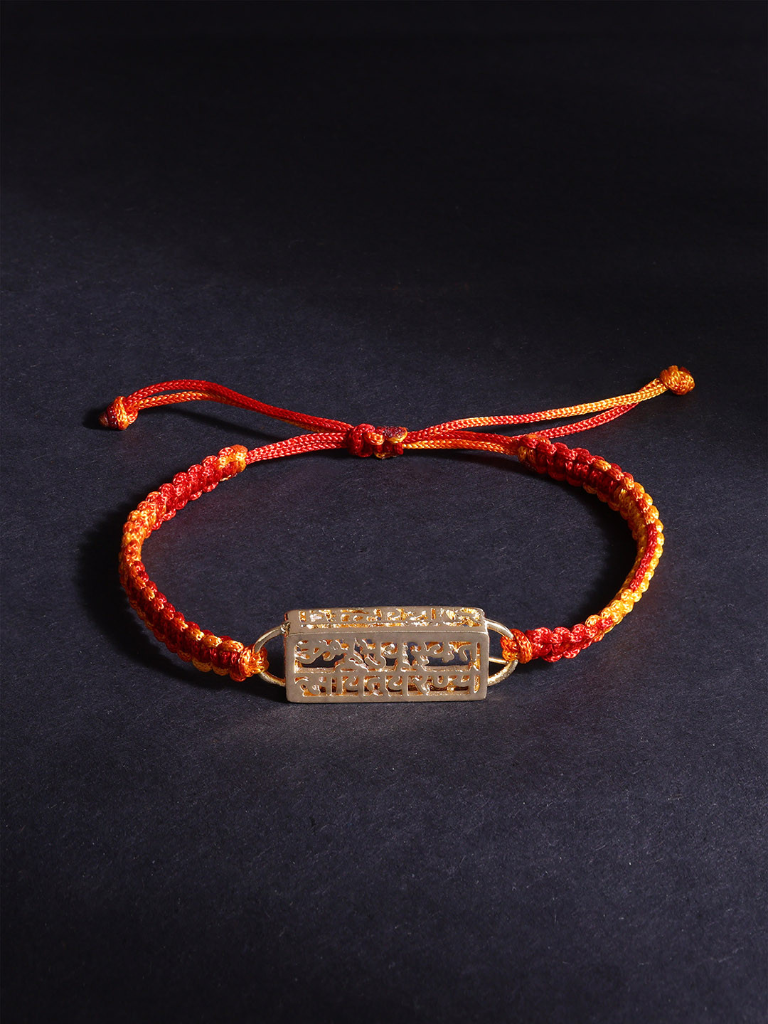

MINUTIAE Men Gold-Toned & Red Gayatri Mantra Rakhi
