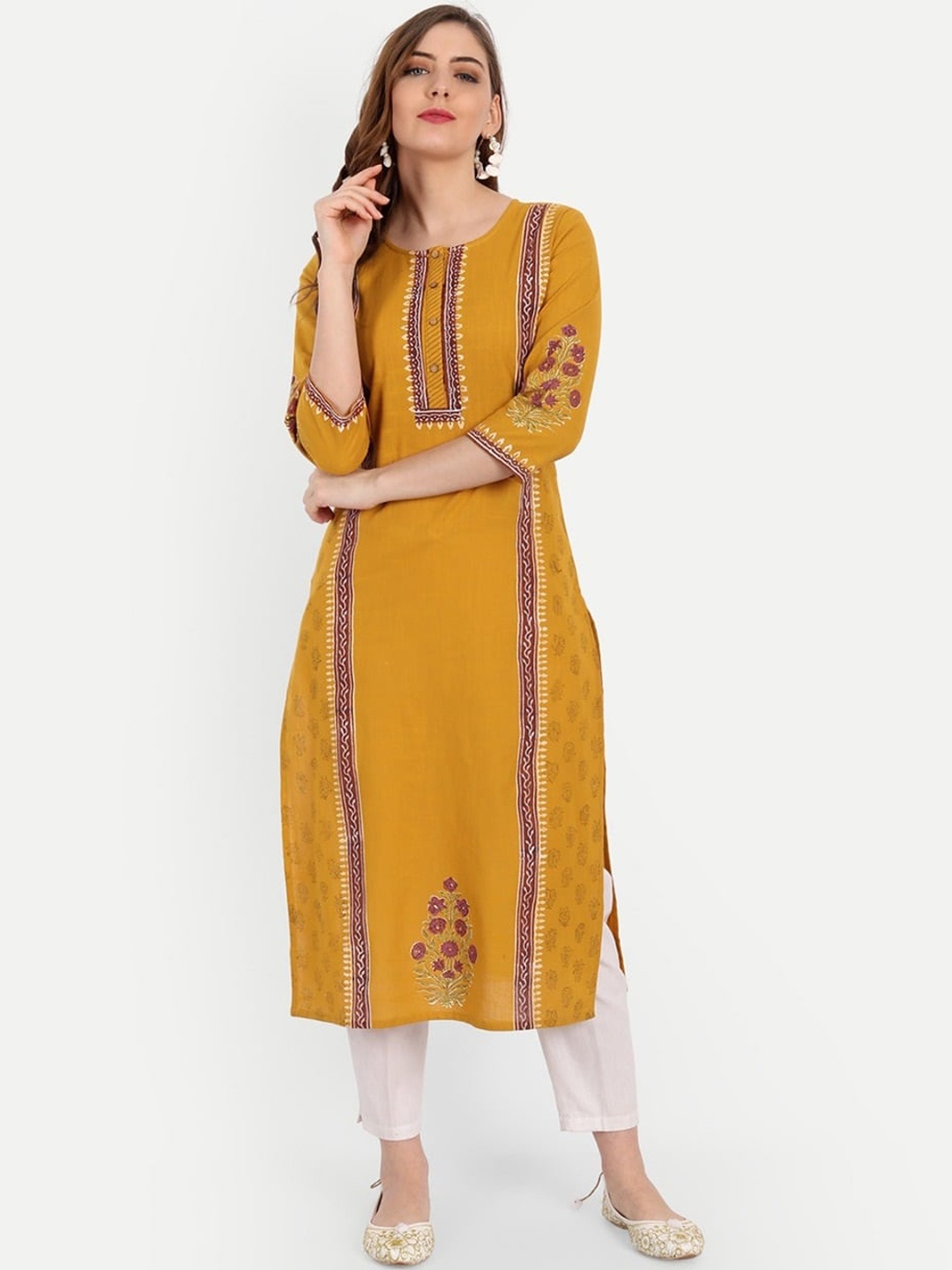 

SUTI Women Green Embroidered Thread Work Kurta