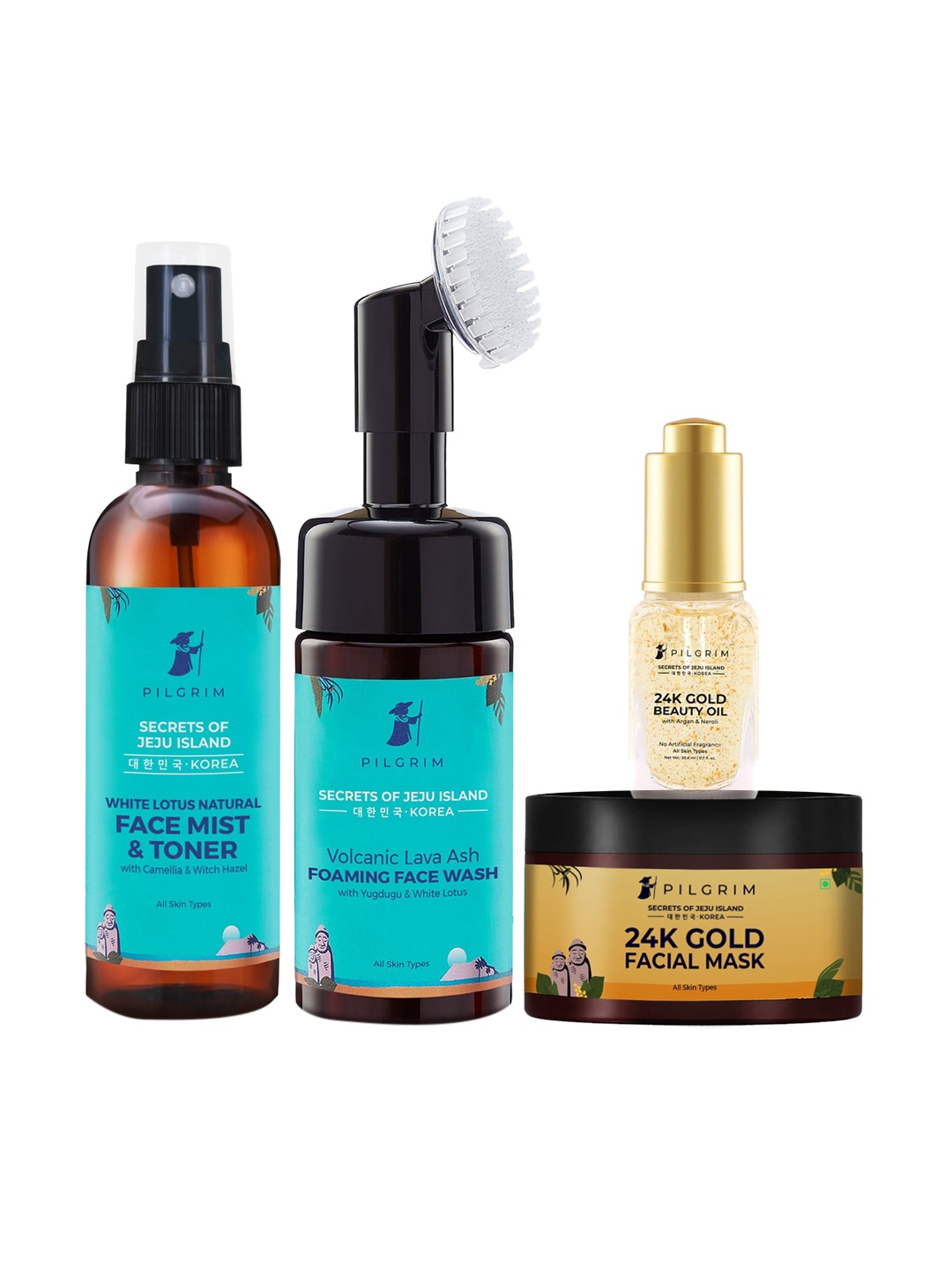 

Pilgrim Intensive Vitalizing 24K Gold Essence Routine For Hydrating & Glowing Skincare, Teal