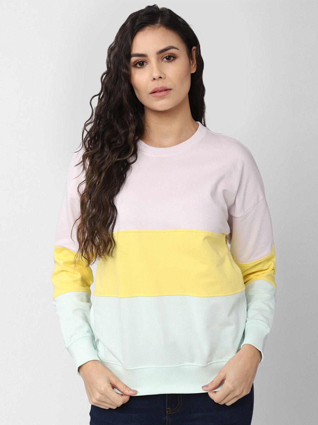 

Van Heusen Woman Women Multicoloured Colourblocked Sweatshirt, Multi