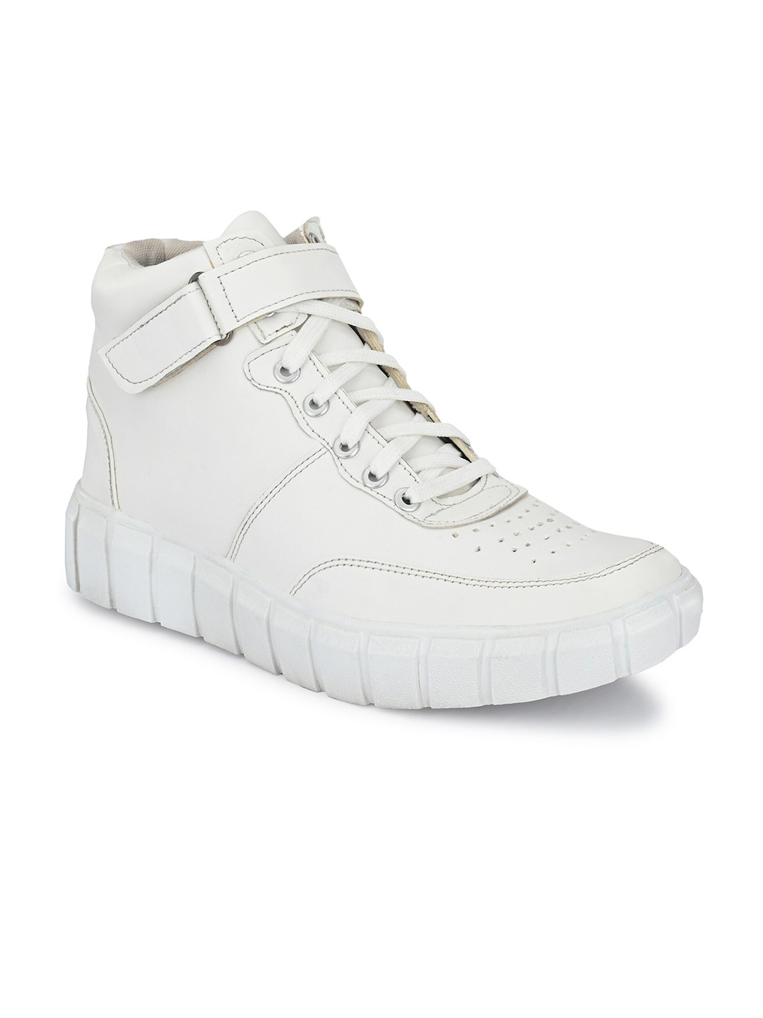 

mr wonker Men White High-Top Sneakers