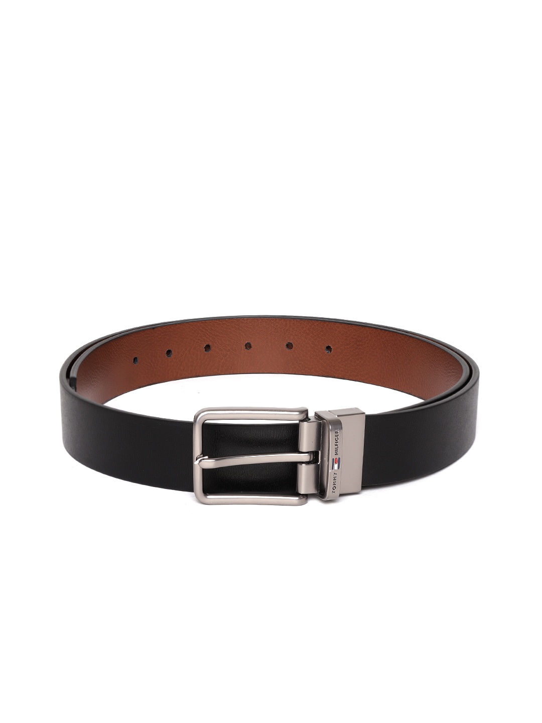 

Tommy Hilfiger Men Black Solid Leather Belt