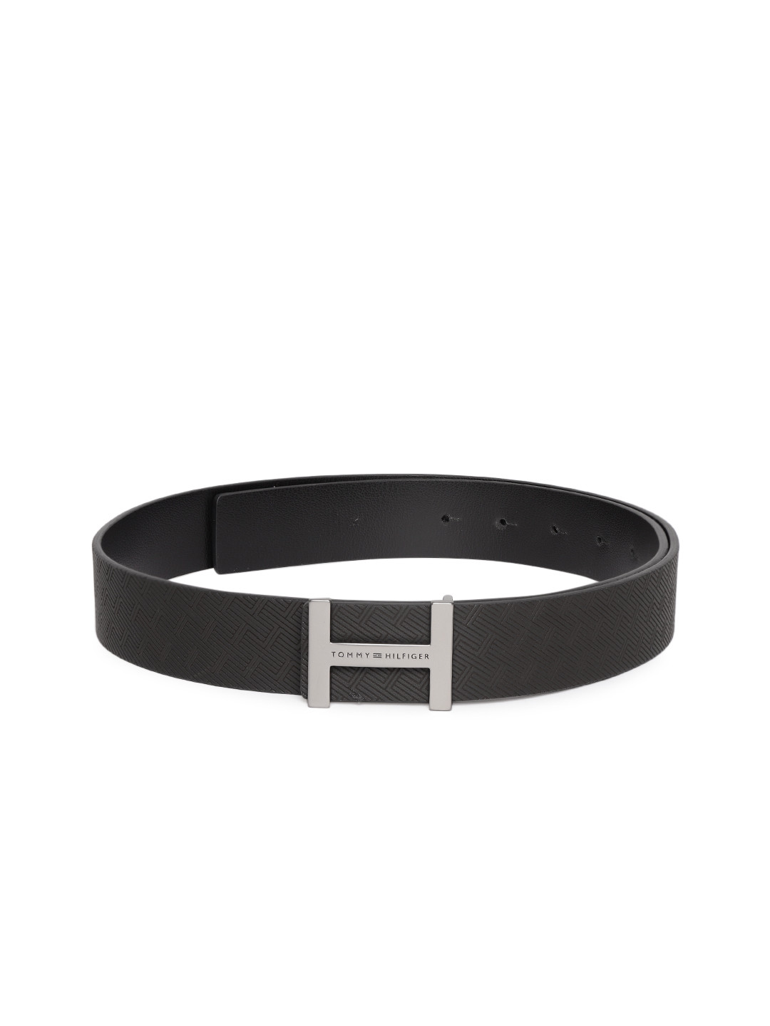 

Tommy Hilfiger Men Black Textured Leather Belt