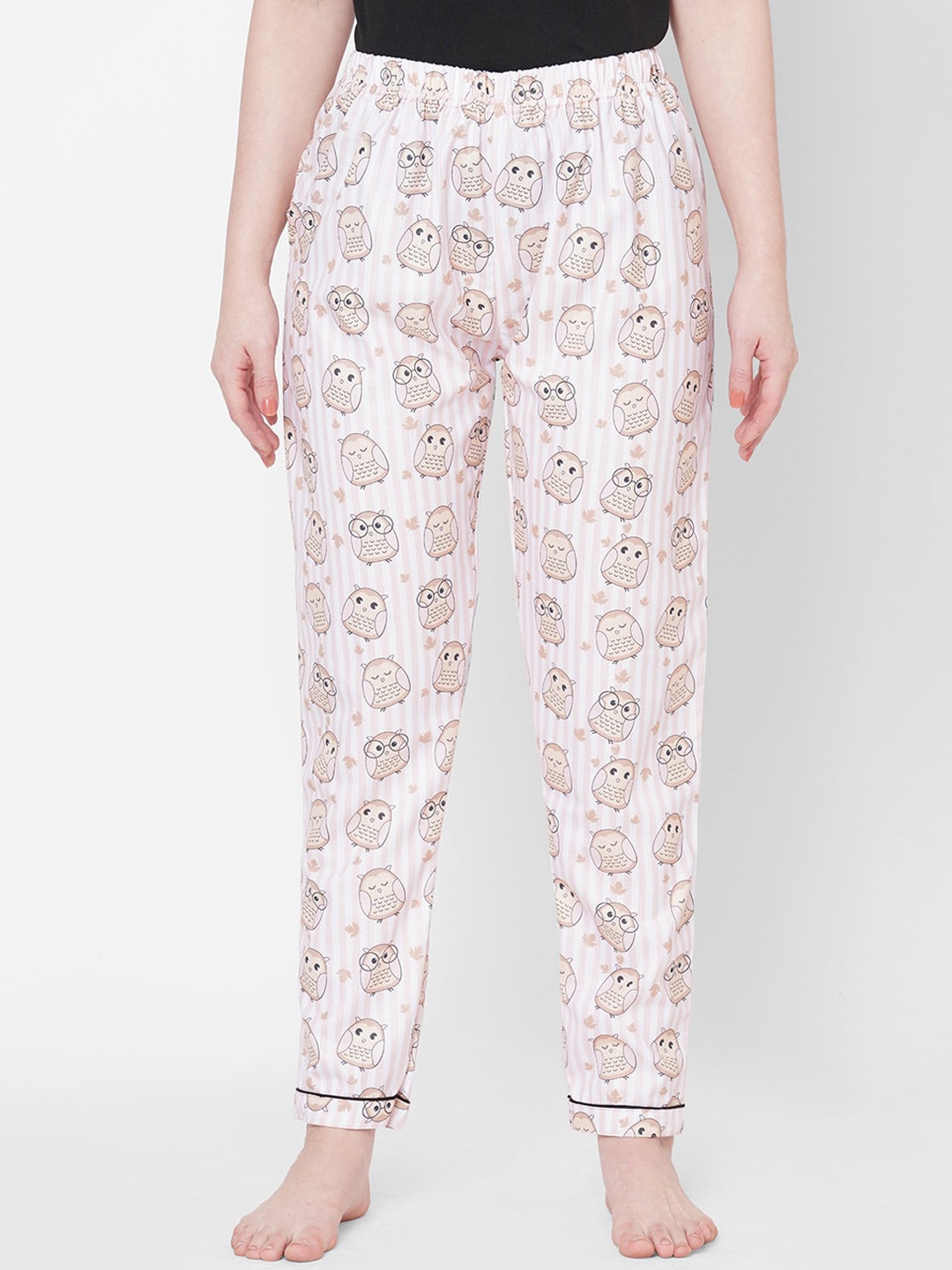 

FashionRack Women Pink Printed Cotton Lounge Pants