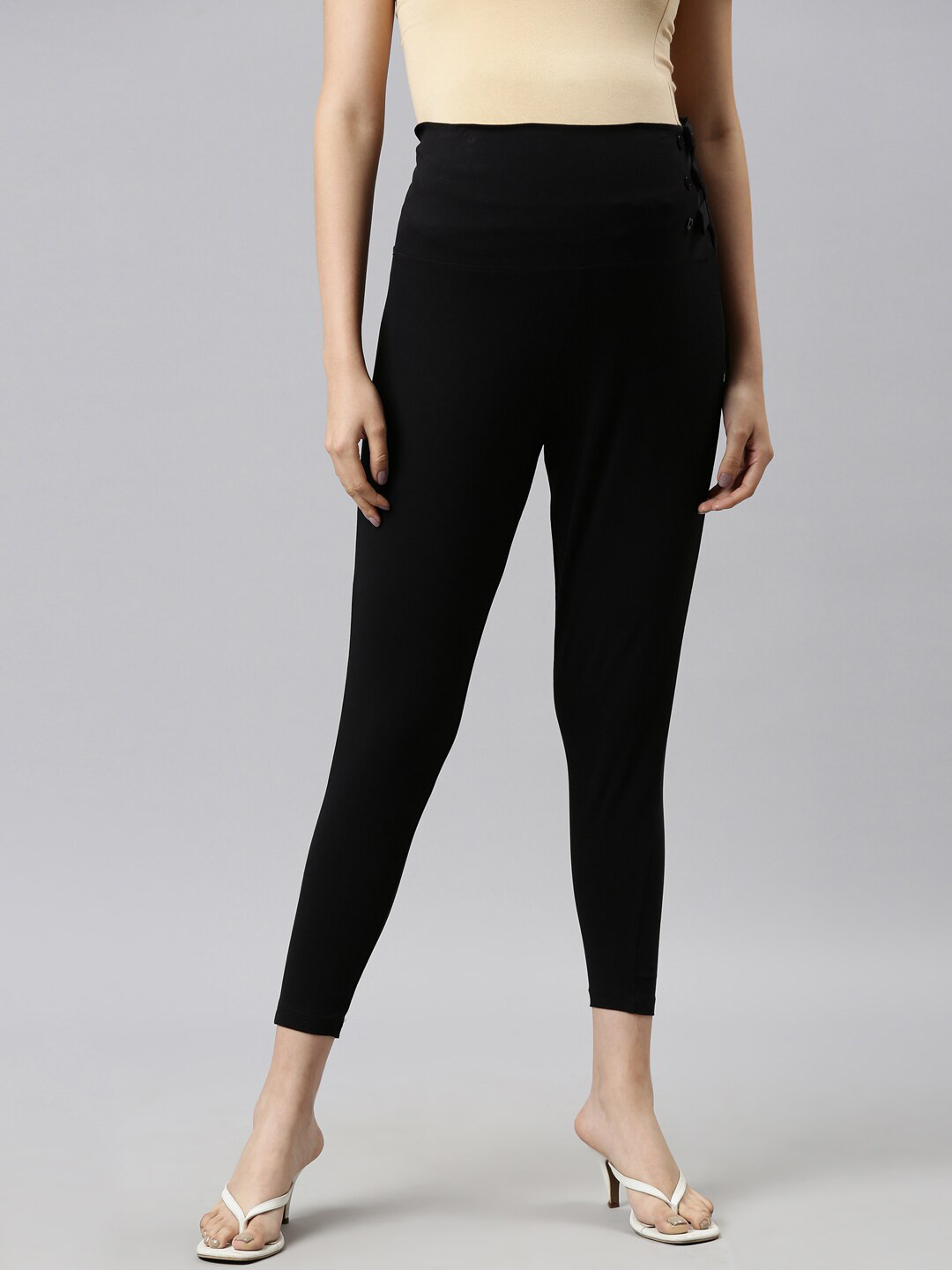 

GOLDSTROMS Women Black Relaxed Mom Fit Maternity Trousers