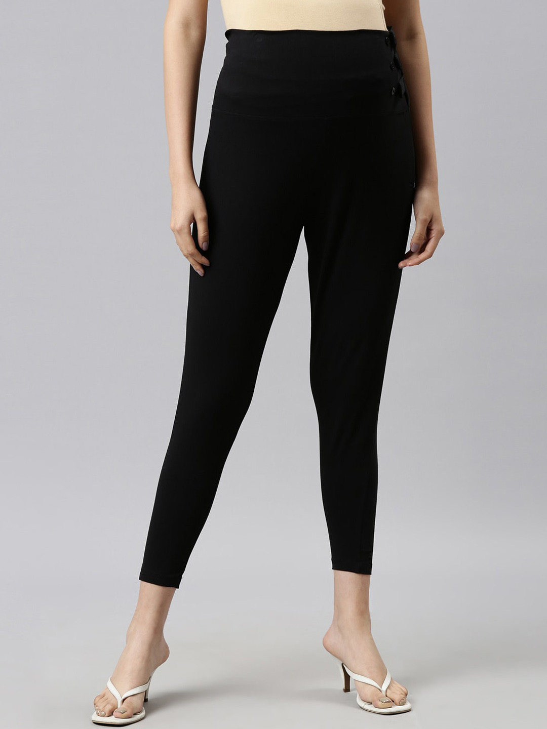 

GOLDSTROMS Women Black Relaxed Mom Fit Maternity Trousers